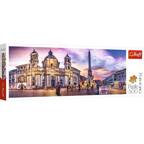 TREFL Puzzle Układanka 500 Elementów Panorama PIAZZA NAVONA RZYM 29501