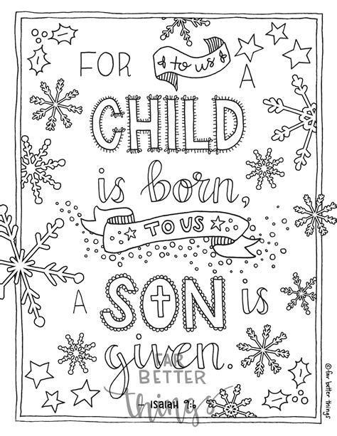 Bible Verse Coloring Page Isaiah 9:6 Printable Bible Verse Coloring ...