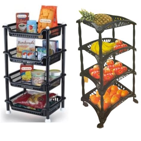 Fruteira Organizador Vertical Rodinhas 4 Andares Shopee Brasil