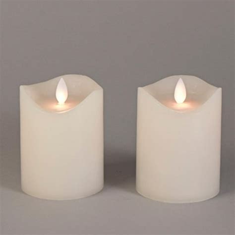 Gerson 43711 4 Bisque Wavy Edge Battery Operated Led Wax Candle Light With Timer 2 Pack