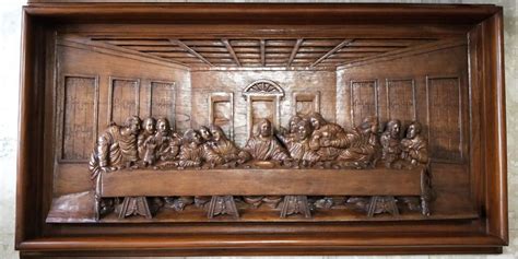 The Last Supper Solid Teak Wood Carving Everything Else On Carousell