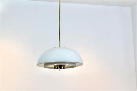 Mushroom Pendant Light In Opal Glass And Brass From Glash Tte Limburg