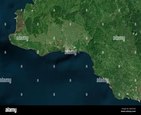 Westmoreland Parish Of Jamaica Low Resolution Satellite Map Stock