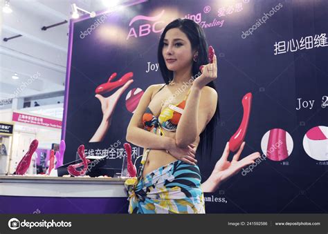 Model Shows Sex Toy 10th Annual China International Adult Toys Stock