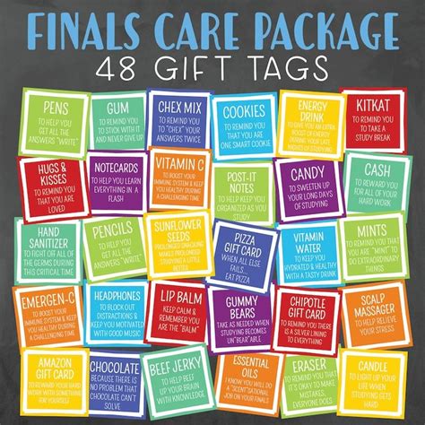 Finals Survival Kit Or Care Package Printables Final Exams Care Package