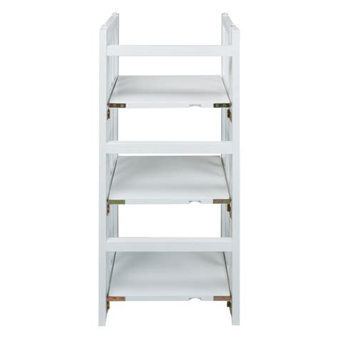 3-Shelf Folding Bookcase 14" Wide-White