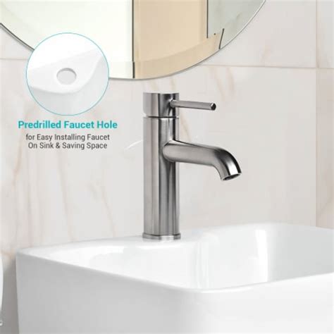 Aquaterior Rectangle Bathroom Vessel Sink Above Counter Porcelain