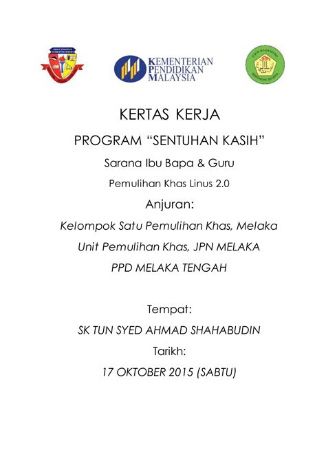 Kertas Kerja Program Sentuhan Kasih Kelompok Pdf