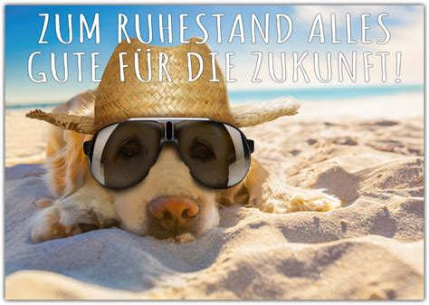 A4 XXL Ruhestandskarte HUND AM STRAND Mit Umschlag Abschiedskarte Zur