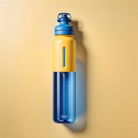 Premium Photo Blue Plastic Water Bottle On Yellow Background