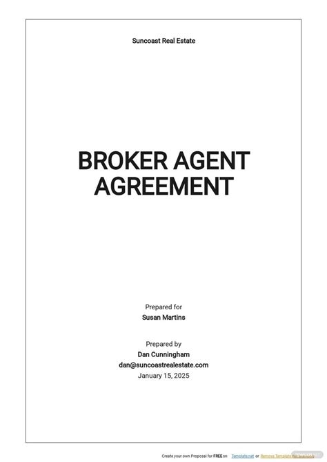 Broker Agent Agreement Template Google Docs Word Apple Pages