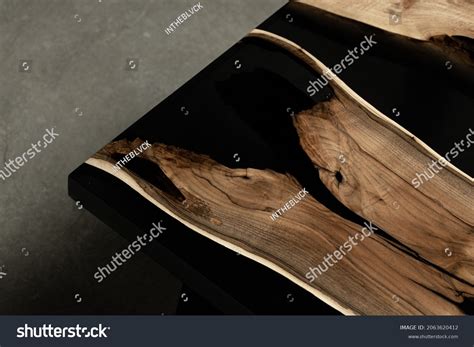 Expensive Vintage Furniture Table Covered Epoxy Stock Photo 2063620412