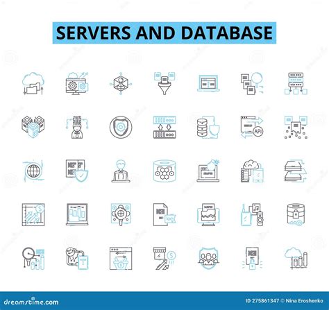 Conjunto De Iconos Lineales De Servidores Y Bases De Datos Capacidad