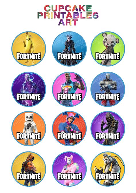 Fortnite Cupcake Toppers Printable