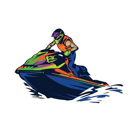 Jet Ski Water Sport Vector Illustration Logo Design Perfect For Club