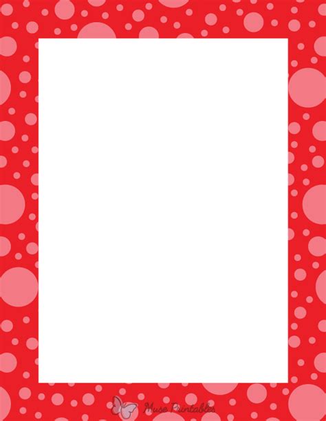 Printable Red Random Polka Dot Page Border