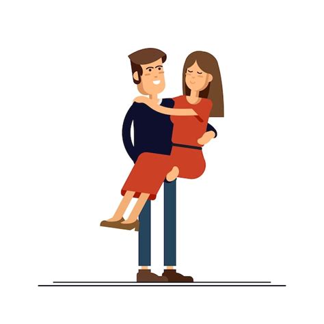 Premium Vector Couple In Love Man And Woman Embracing Each Other