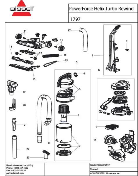 Schematic Parts Book For Bissell Model R Powerforce Helix Rewind