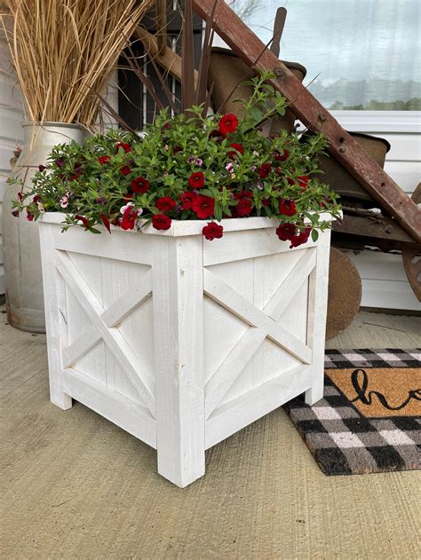 Farmhouse Three Picket Box Planter Plans Fence Picket Planter Etsy