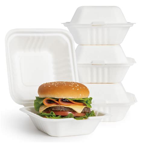 Fit Meal Prep 75 Pack 6x6x3 Compostable Food Containers Disposable