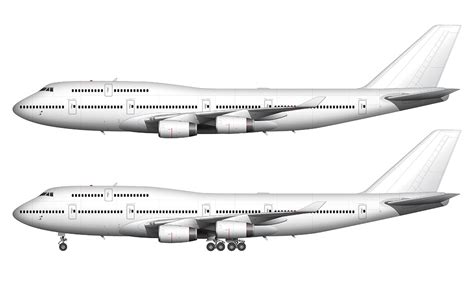 Boeing 747 400 Blank Illustration Templates With Pratt And Whitney And