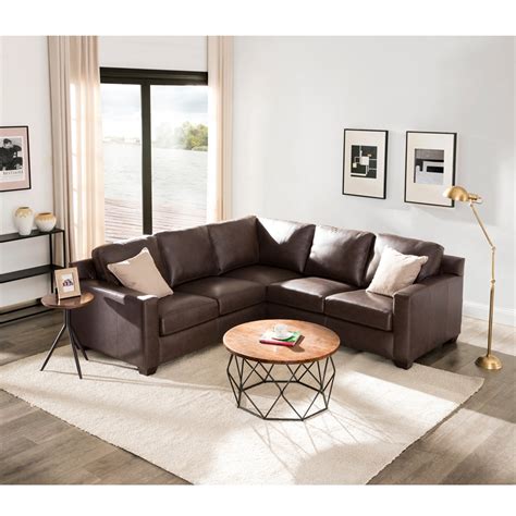 Dark Brown Leather Sectional Living Room Ideas | Baci Living Room