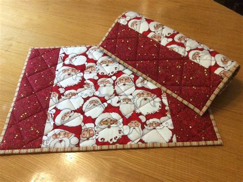 Christmas Quilted Placemats Set Of 2 Placematshandmadesize 19wide X