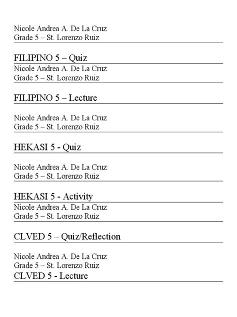 Name, Section & Subjects | PDF