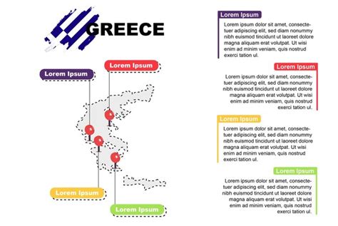 Grecja Lokalizacja Podróży Infografika Koncepcja Turystyki I Wakacji