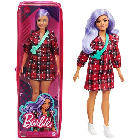 Boneca Barbie Fashionista 157 Curvy Cabelo Lilás Mattel Shopee Brasil