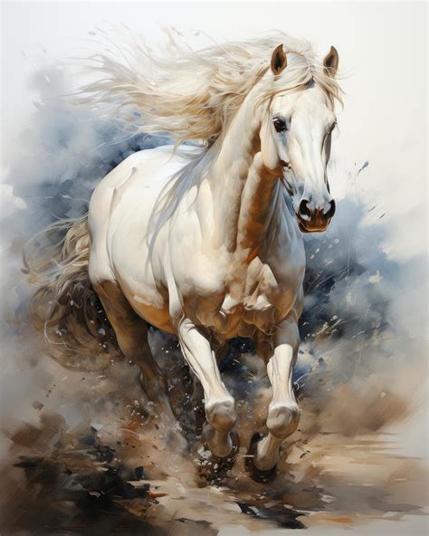 White Arabian Horse N017 Digital Art by Edit Voros - Fine Art America