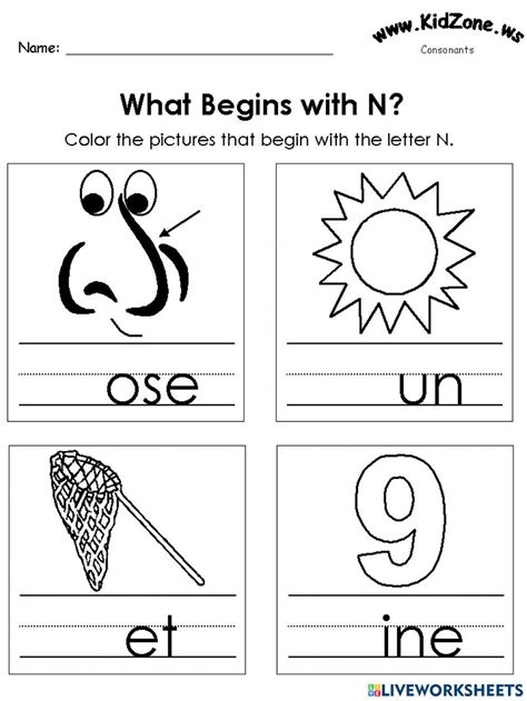 Letter N Sound Online Exercise For Live Worksheets Worksheets Library