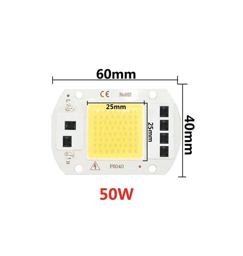 LED CHIP COB 110VAC 50W WARM WHITE Tettsa Tienda