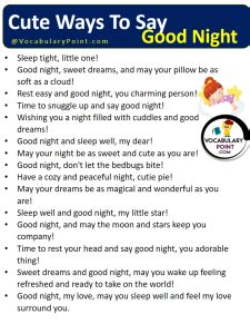 Cute Ways To Say Goodnight Over Text To Your Crush Vocabulary Point