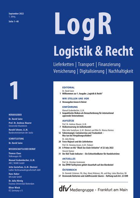Neues Fachmedium: LogR: Deutsche Fachpresse