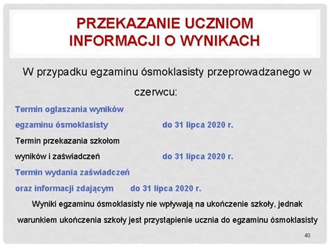 PODSTAWOWE INFORMACJE DLA ZDAJCYCH EGZAMIN SMOKLASISTY W 2020