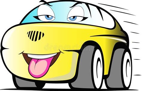 Funny Red Colored Cartoon Car Stock Illustration Illustration Of