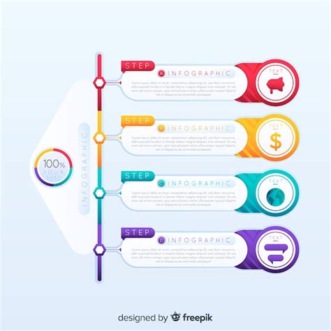 Modelo de design de etapas coloridas infográfico Vetor Grátis