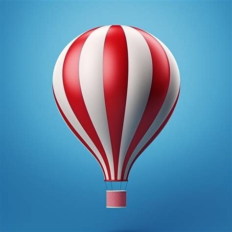 Premium AI Image A Close Up Of A Red And White Hot Air Balloon Flying