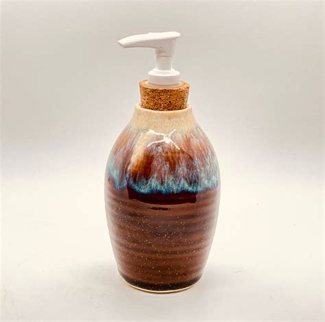 Handmade Ceramic Soap Dispenser Wheel Thrown Porcelain Pottery Lotion