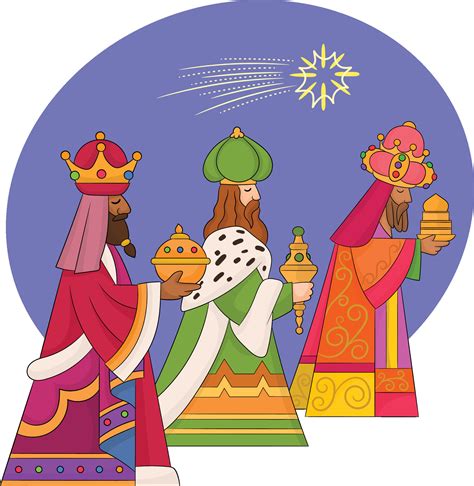 Happy Epiphany Day Three Wise Men Magic Kings Bringing Gifts To