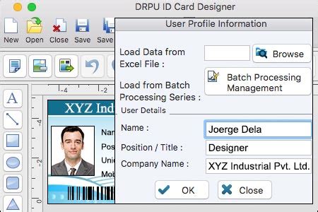 Custom ID Creation and Import Data in ID Badge Maker For Mac