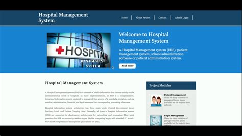 Hospital Management System Python Django Project Tutorial Youtube