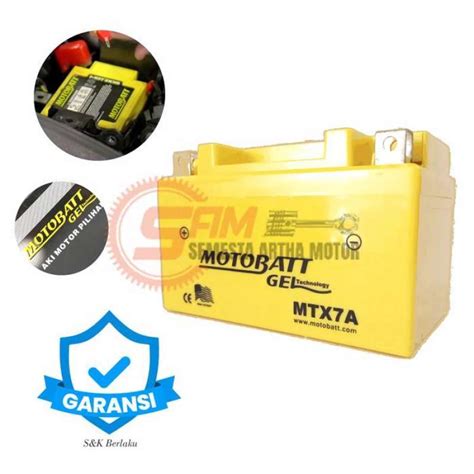 Jual Motobatt Gel MTX7A 12V 7Ah Accu YTX7ABS Aki Motor Ninja 250