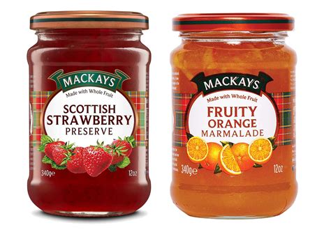 Mackays Scottish Strawberry Preserve Fruity Orange Marmalade