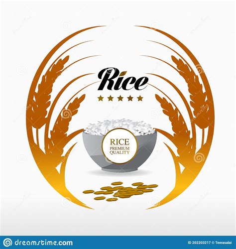 Premium Rice Great Quality Design Concept Vector Stock Vector