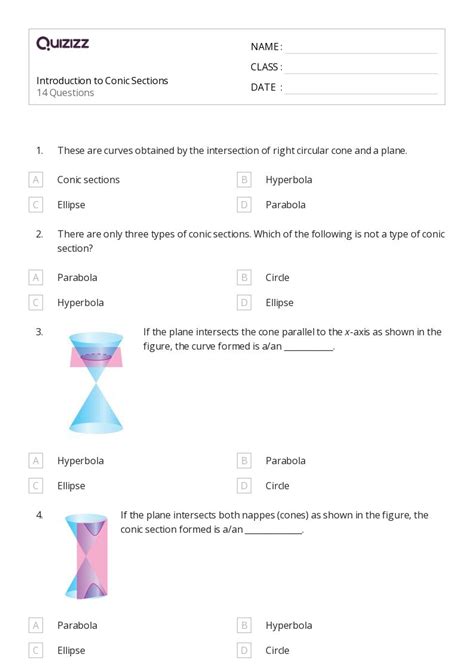 50 Conic Sections Worksheets For 11th Grade On Quizizz Free And Printable