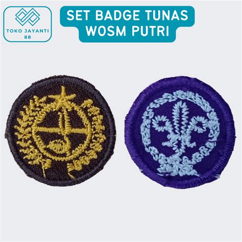 Jual Sepasang Bet Tanda Pelantikan Pramuka Badge Kitri Wosm Pandu Dunia