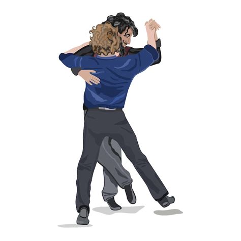 Ilustraci N Aislada Vectorial De Dos Hombres Bailando Tango Vector