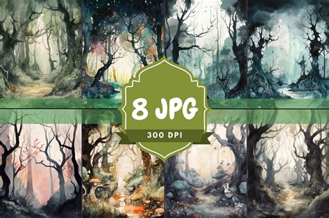 The Dark Forest Watercolor Bundle Graphic by Antoine · Creative Fabrica